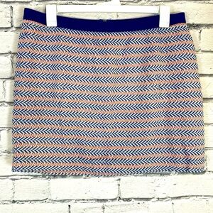 Gap Blue Coral Woven Geometric Elastic Boho Mini Skirt size 16 Plus Size Skirt